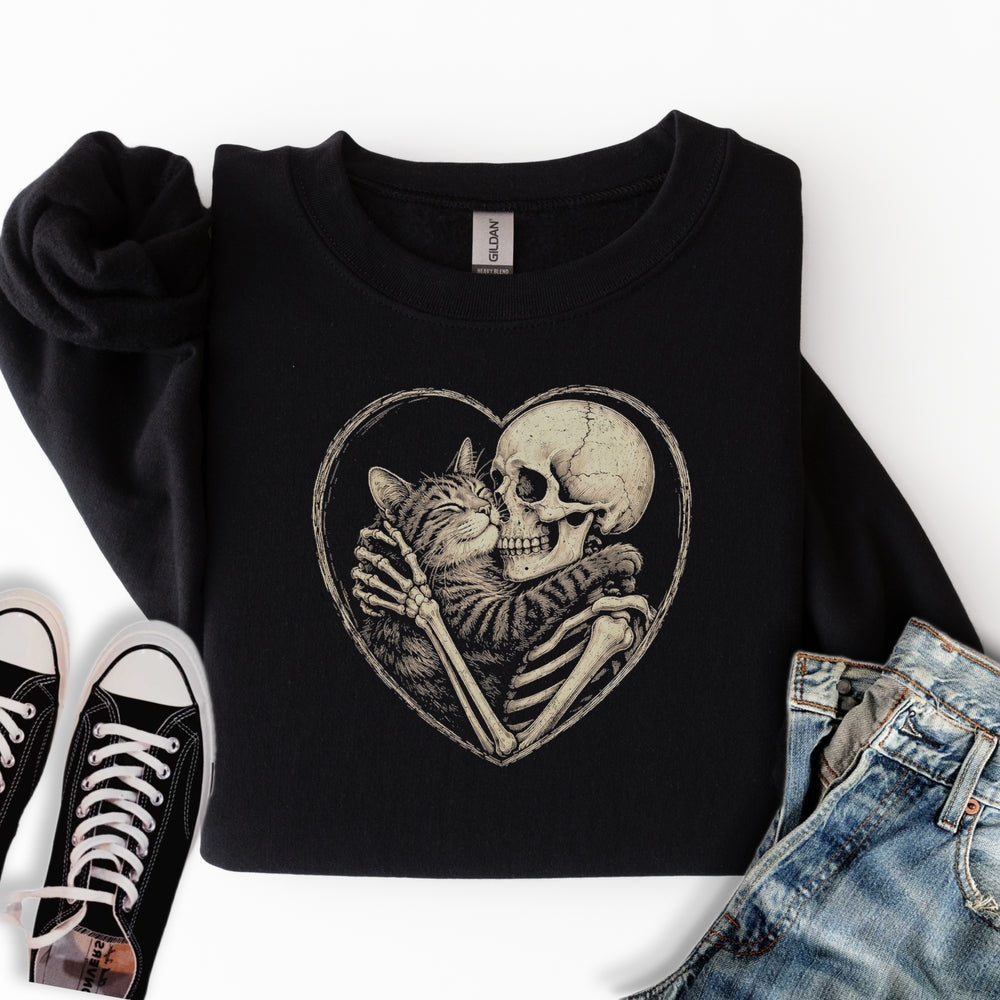 Skeleton Tabby Love Sweatshirt