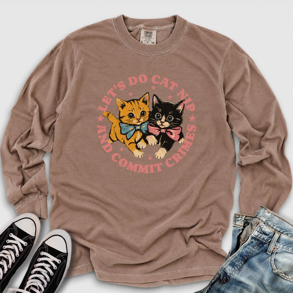 Cat Nip Crimes Long Sleeve Tee
