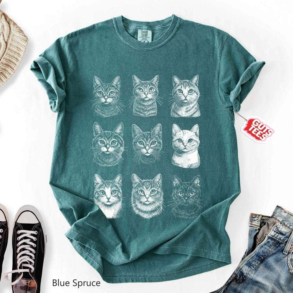 Vintage Cat Faces T-Shirt