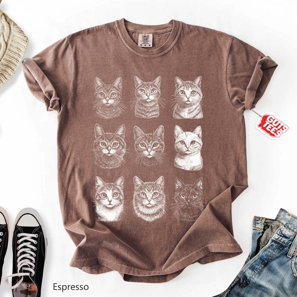 Vintage Cat Faces T-Shirt