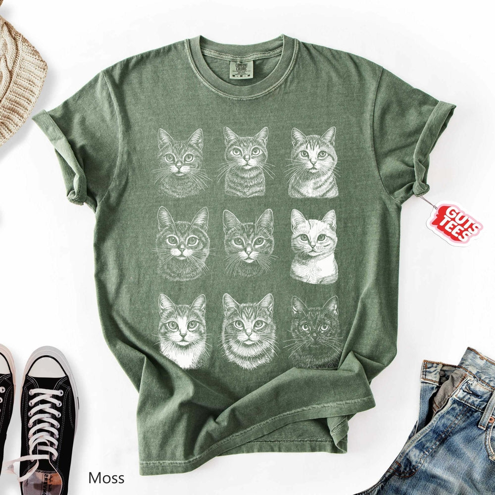 Vintage Cat Faces T-Shirt