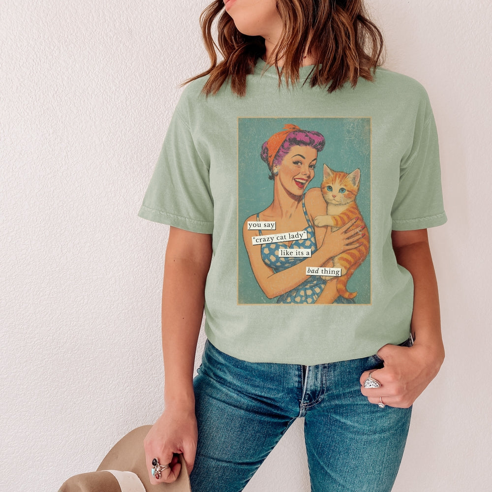Retro Crazy Cat Lady T-shirt