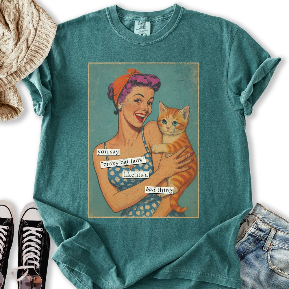 Retro Crazy Cat Lady T-shirt