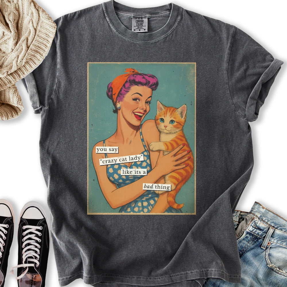 Retro Crazy Cat Lady T-shirt