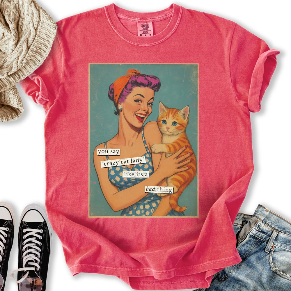 Retro Crazy Cat Lady T-shirt