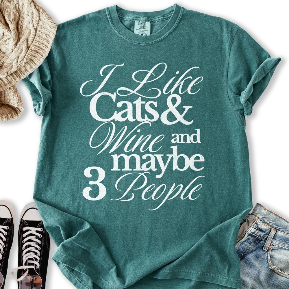 I Like Cats and Wine T-shirt
