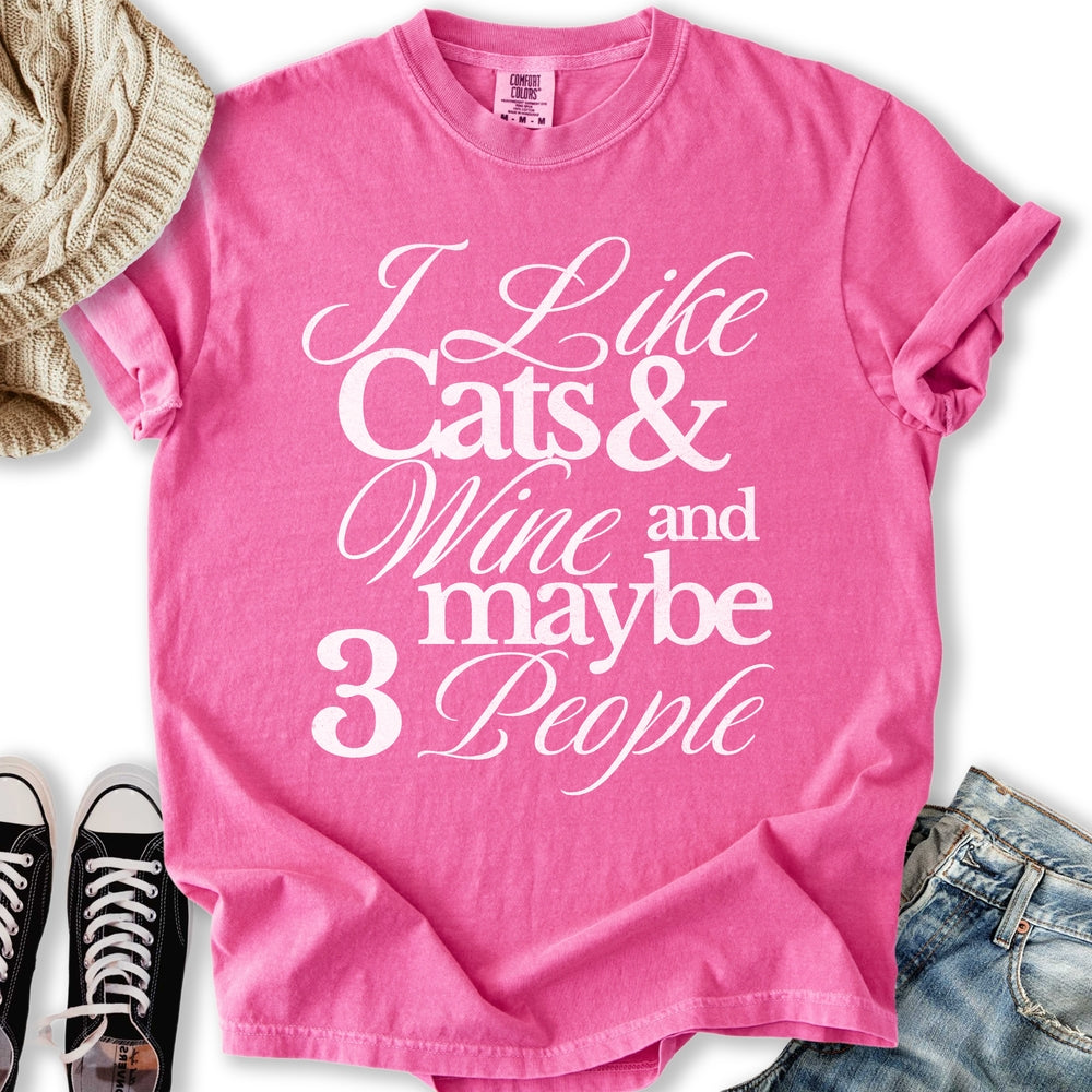 I Like Cats and Wine T-shirt