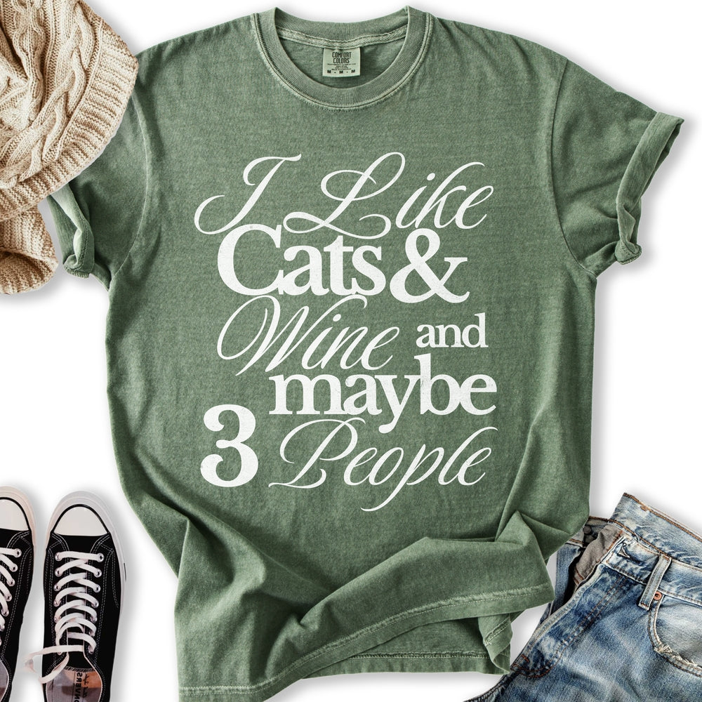 I Like Cats and Wine T-shirt