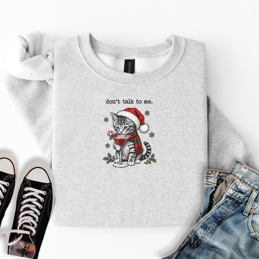 Christmas Cocktails Cat Sweatshirt
