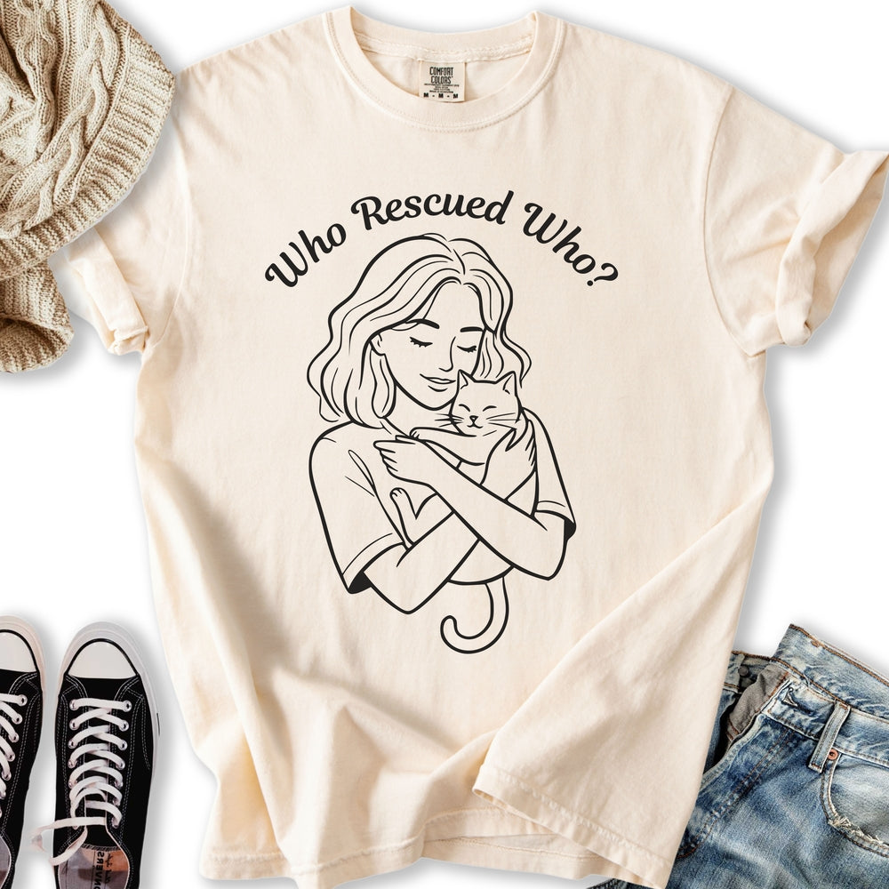 Who Rescued Who LineArt T-Shirt