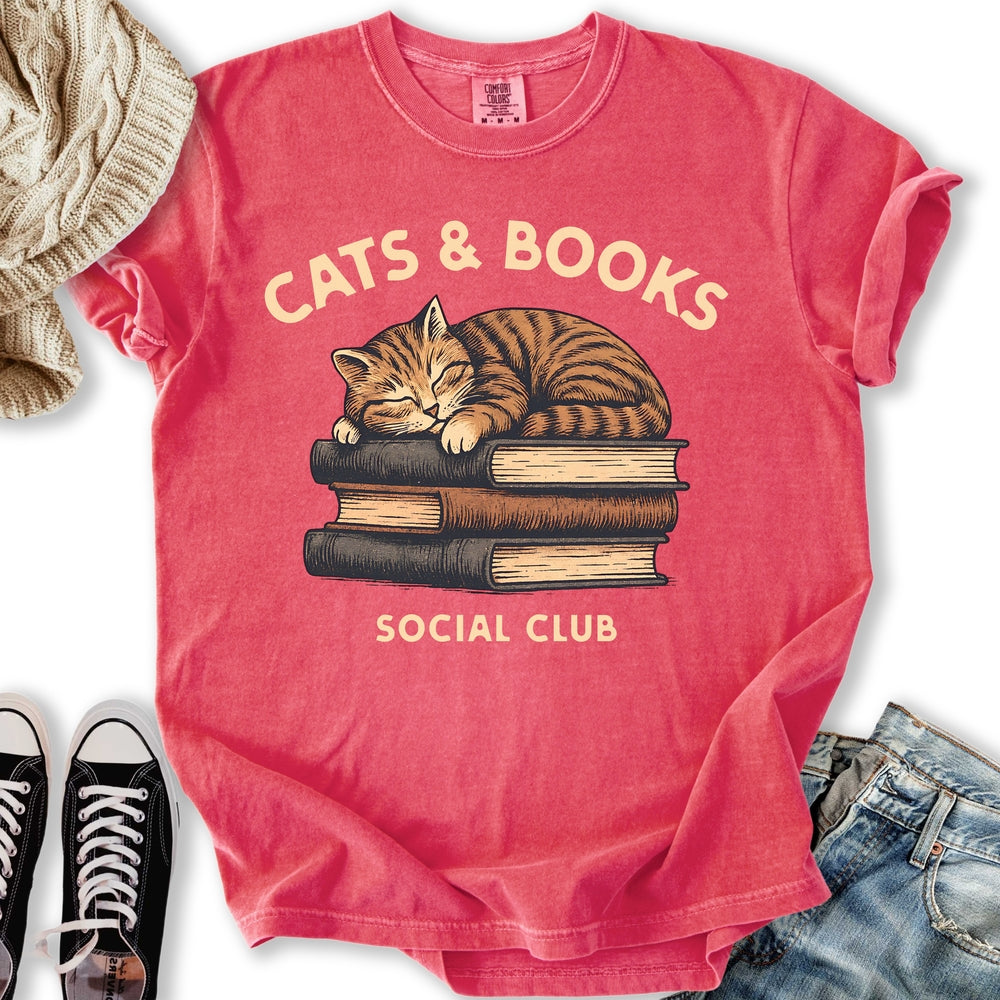 Cats & Books Social Club T-Shirt