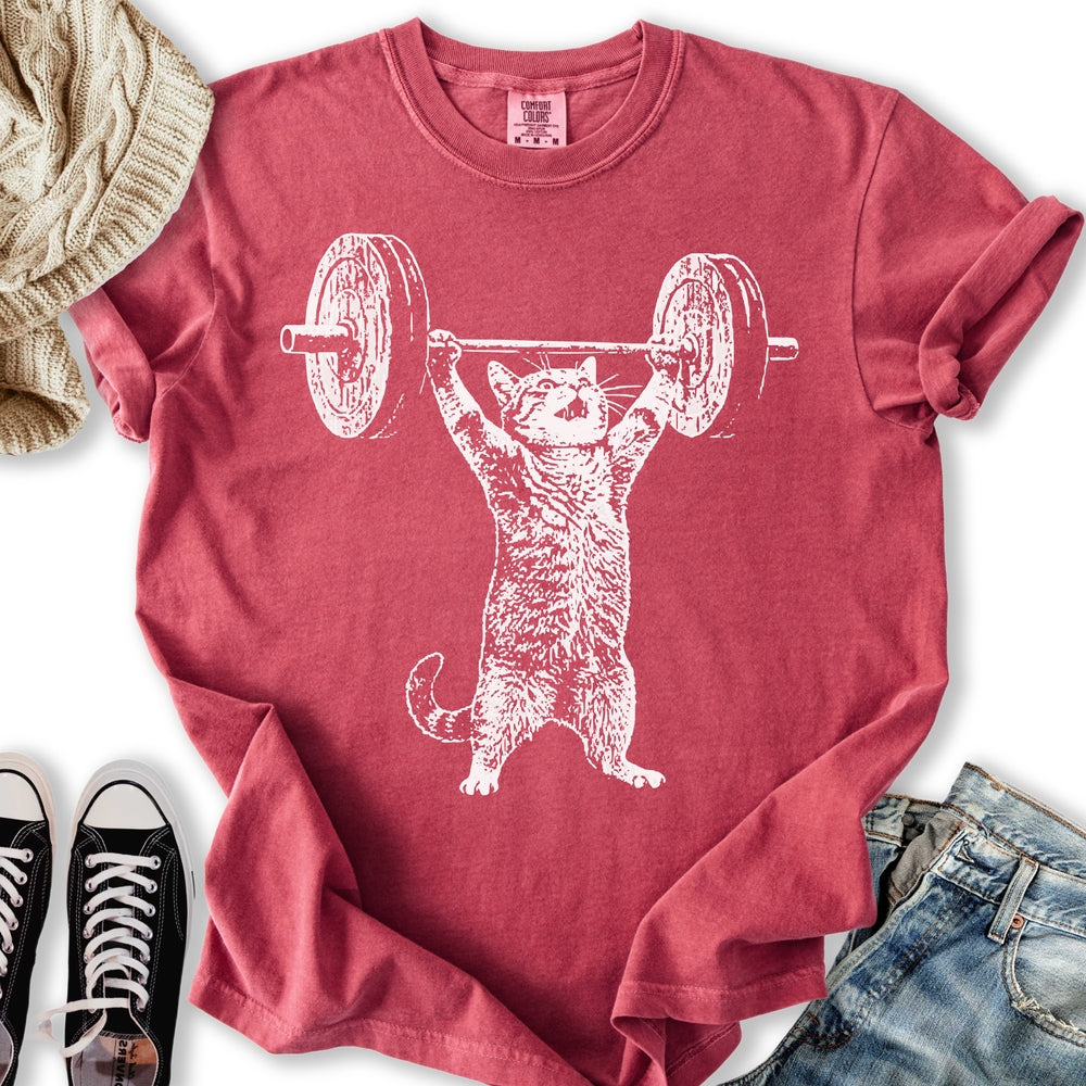 Weight Lifter Cat T-Shirt