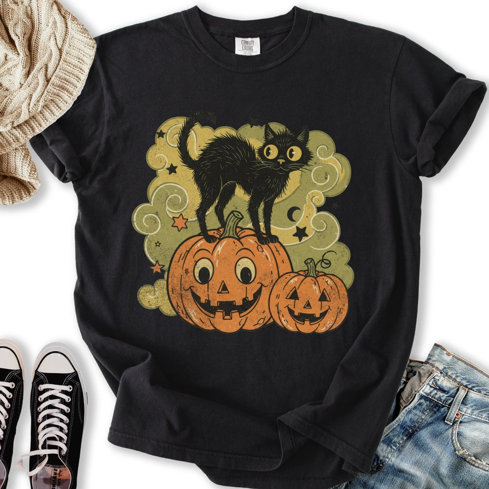 Vintage Halloween Cat T-Shirt