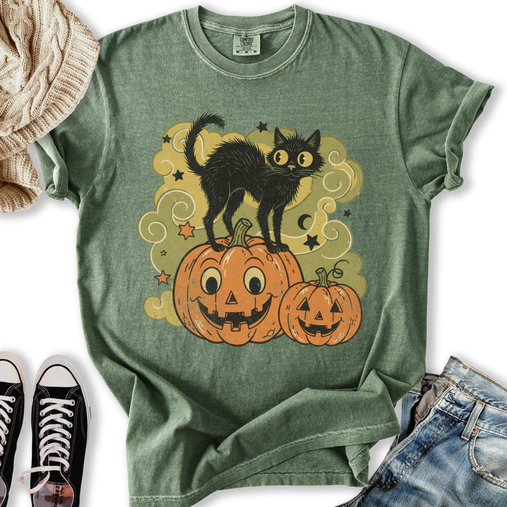 Vintage Halloween Cat T-Shirt