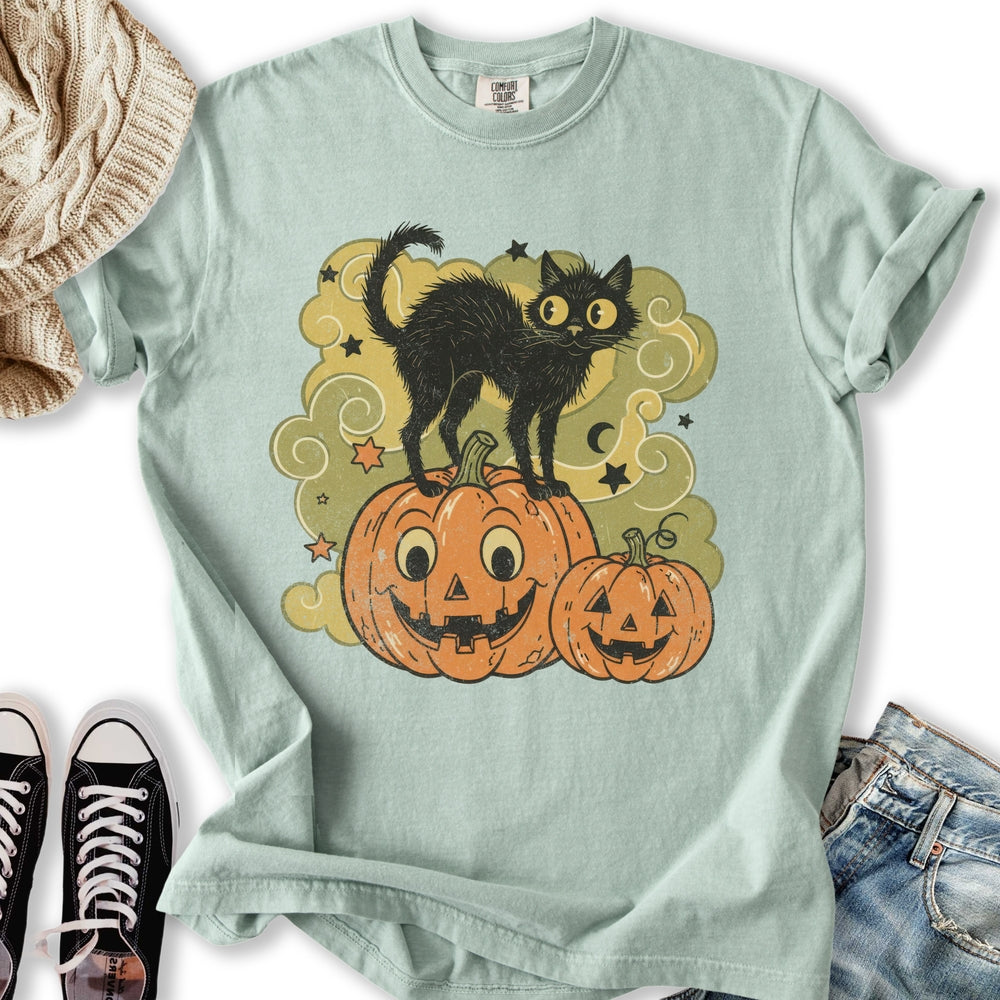 Vintage Halloween Cat T-Shirt
