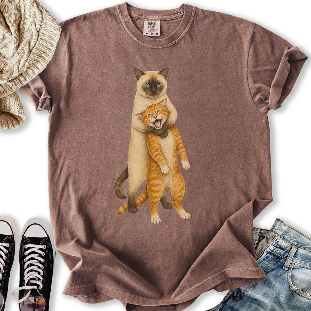 Siamese Ginger Cat Headlock Relaxed Tee