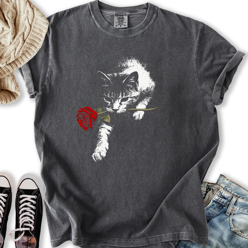 Cat and Rose T-Shirt