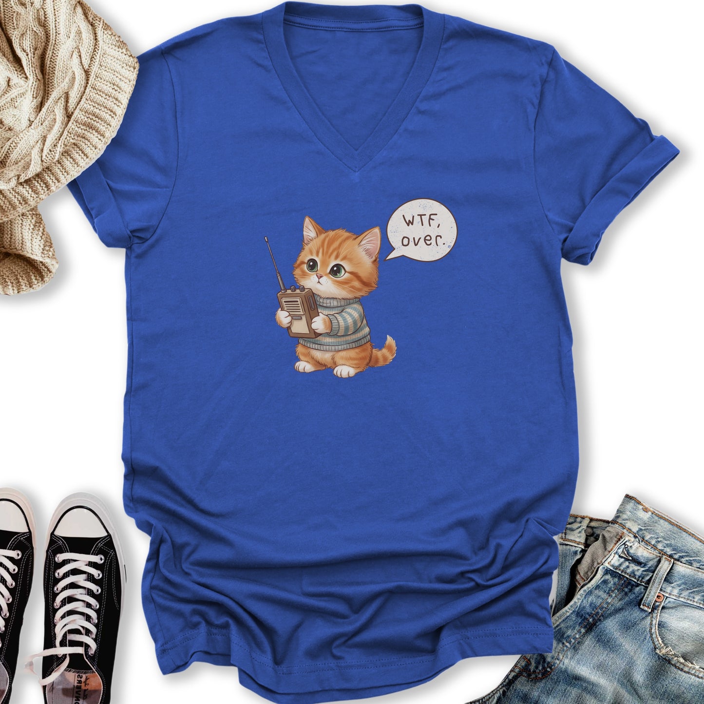 WTF Over V-Neck Tee