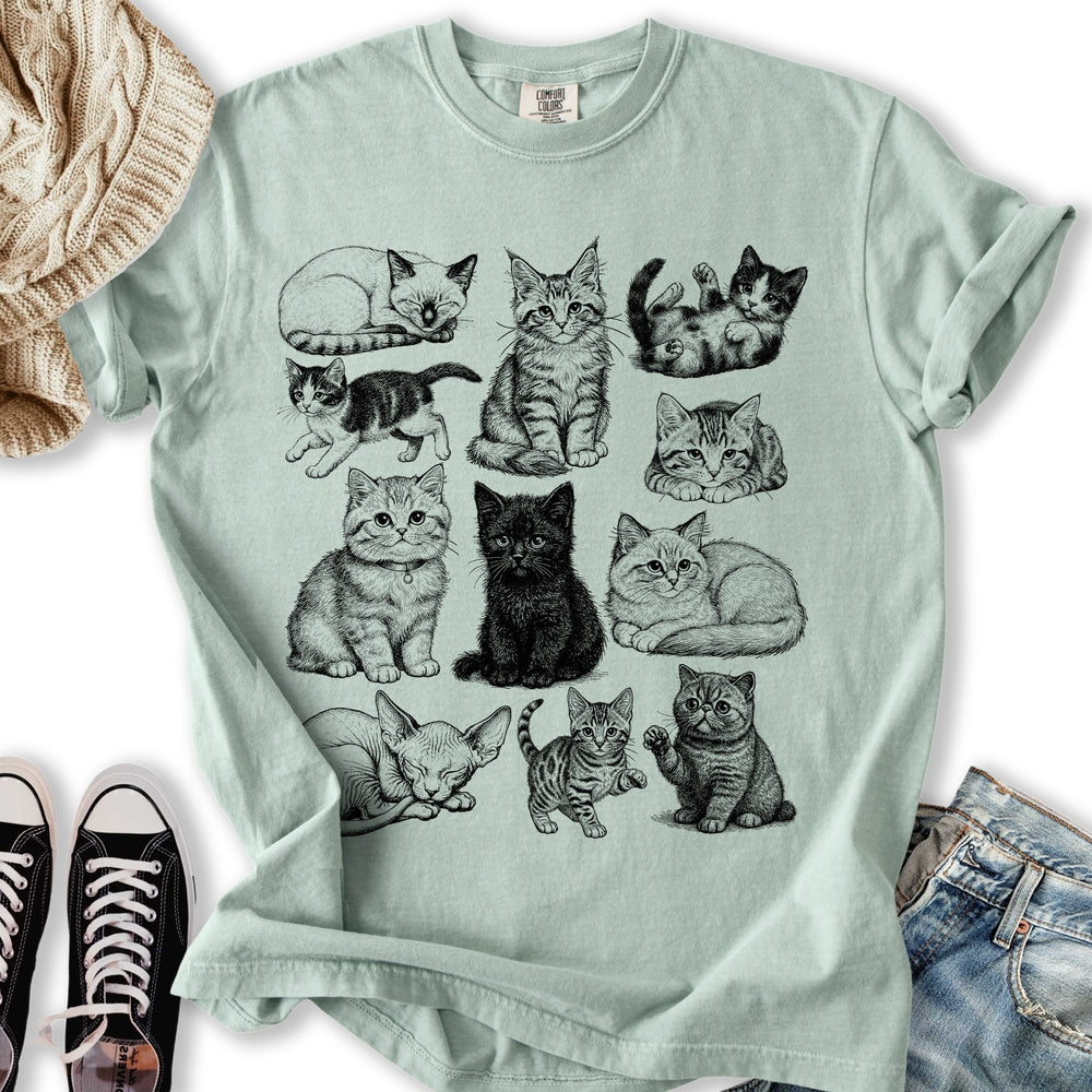 Tattoo Style Cats T-Shirt