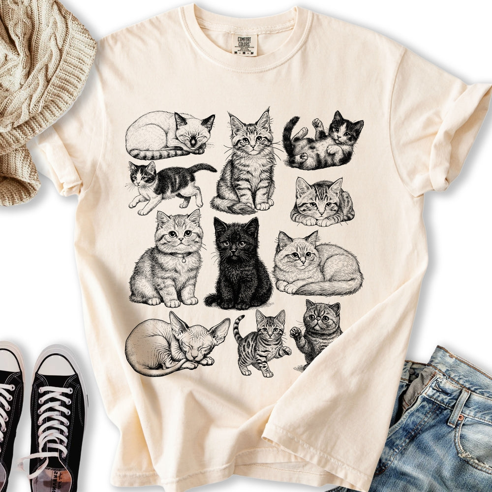 Tattoo Style Cats T-Shirt