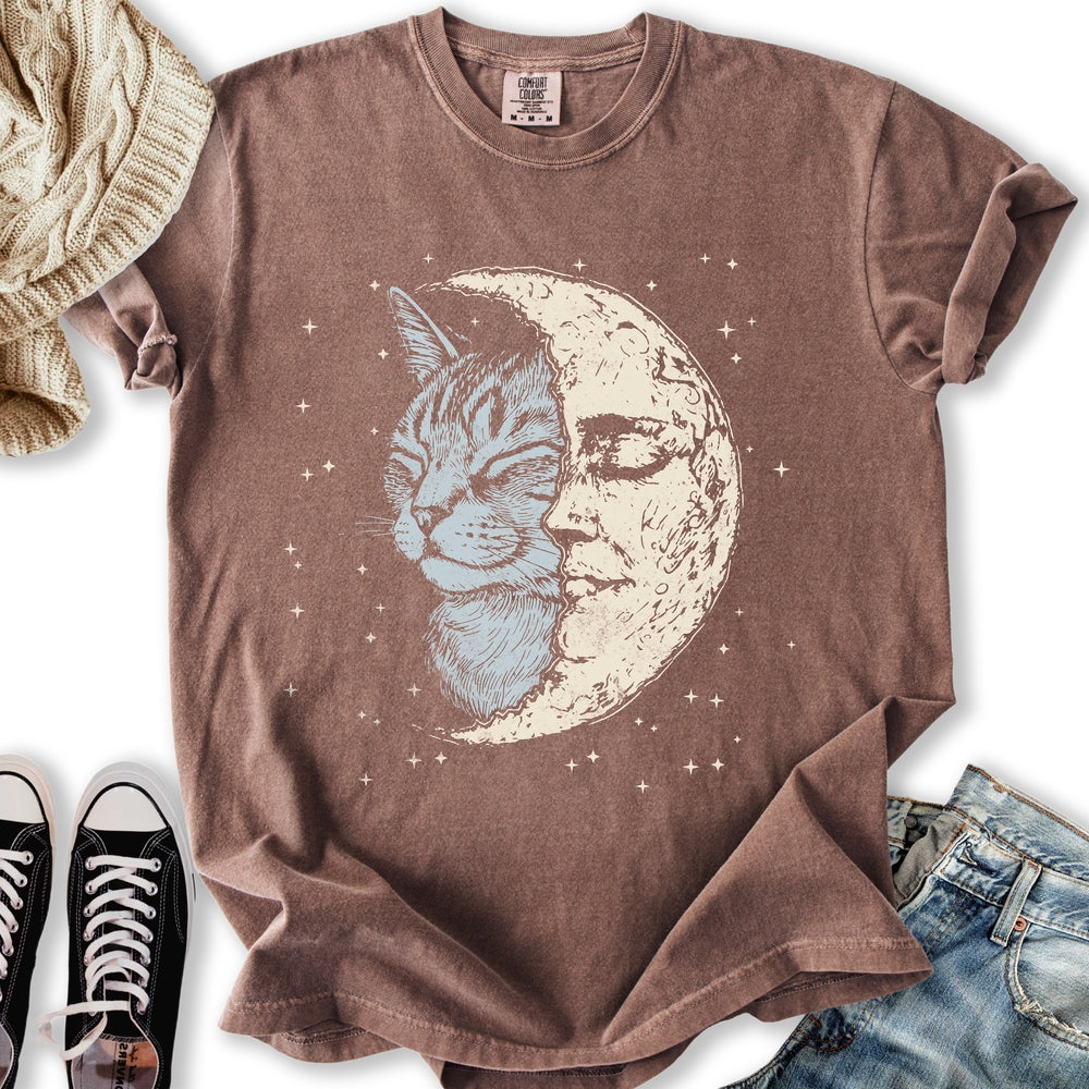 Celestial Cat Moon T-Shirt