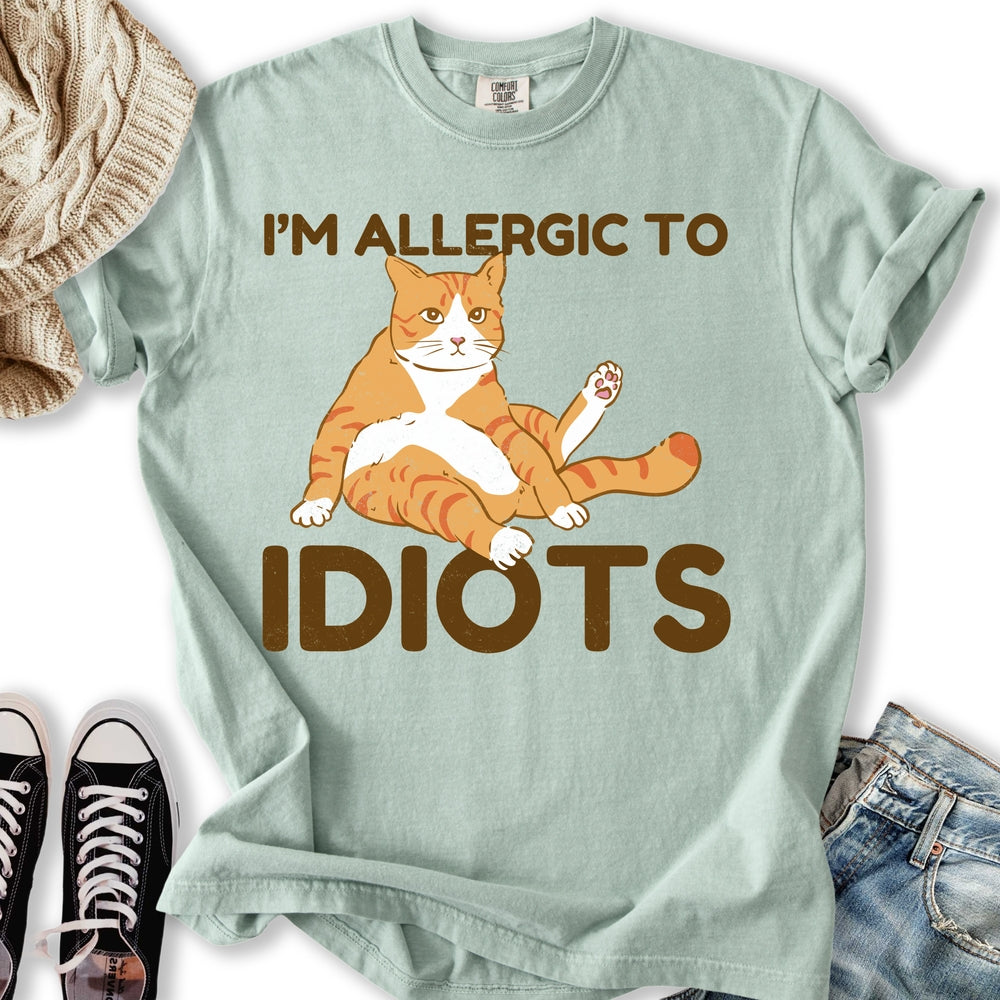 Allergic To Idiots Cat T-shirt