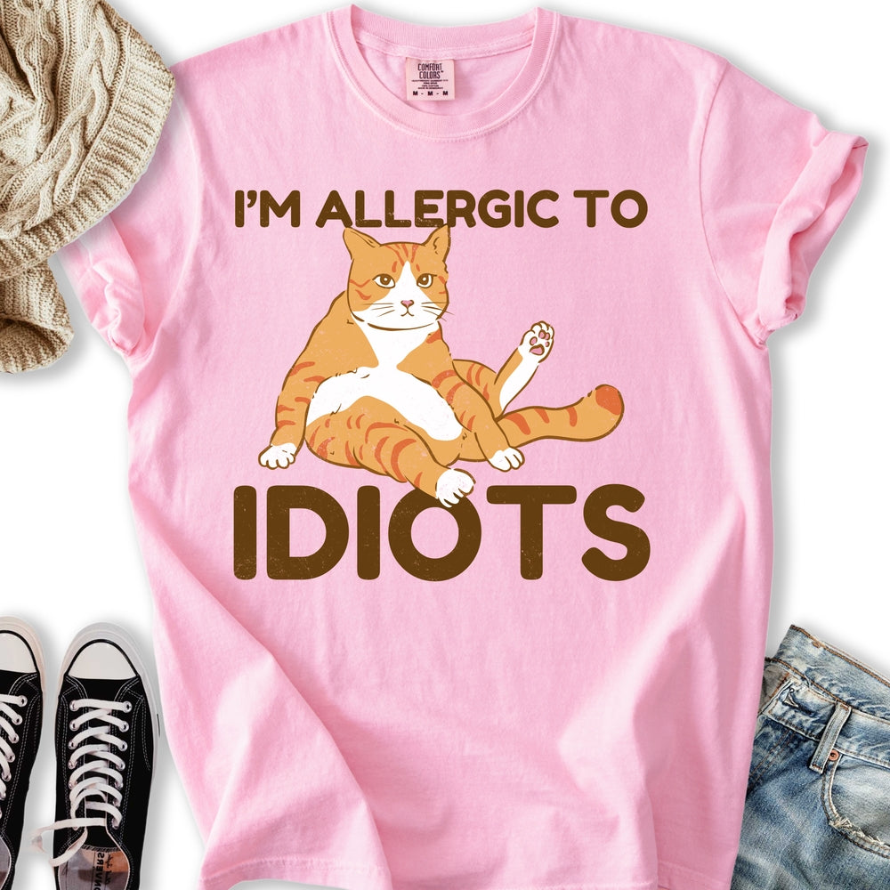 Allergic To Idiots Cat T-shirt