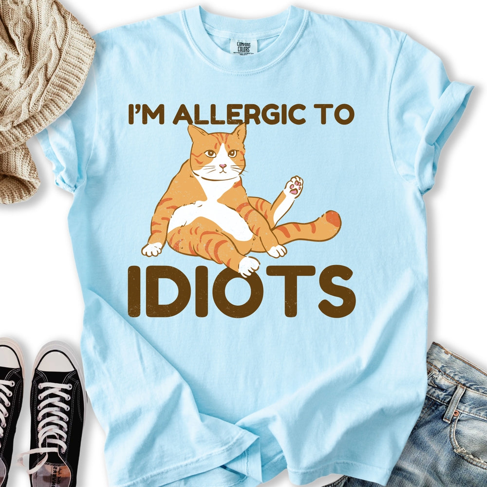 Allergic To Idiots Cat T-shirt