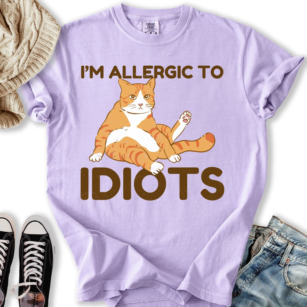 Allergic To Idiots Cat T-shirt