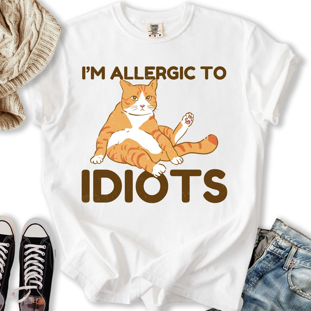 Allergic To Idiots Cat T-shirt