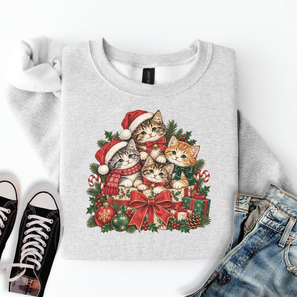 Vintage Christmas Kittens Sweatshirt