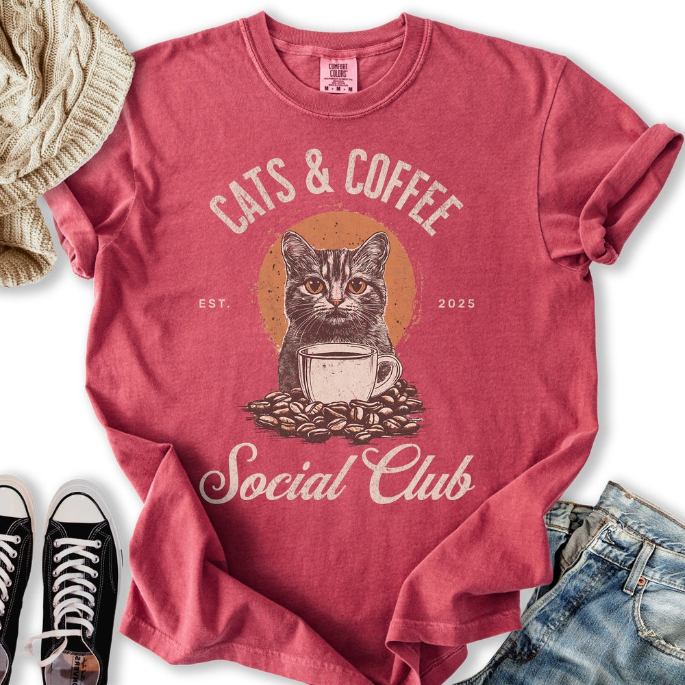 Cats & Coffee Social Club Relaxed Tee