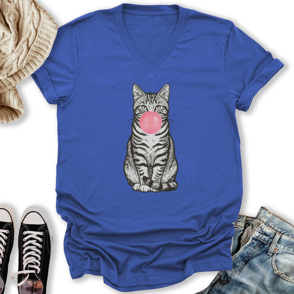 Tabby Bubblegum V-Neck Tee