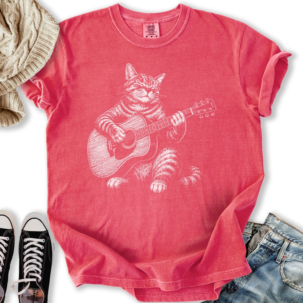 Acoustic Guitar Cat T-Shirt