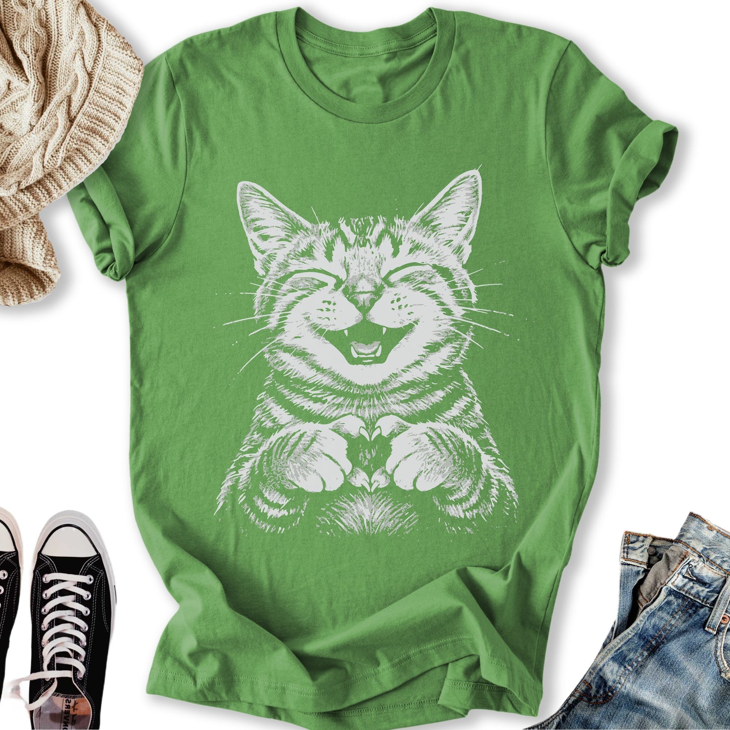 Cat Love Heart T-Shirt