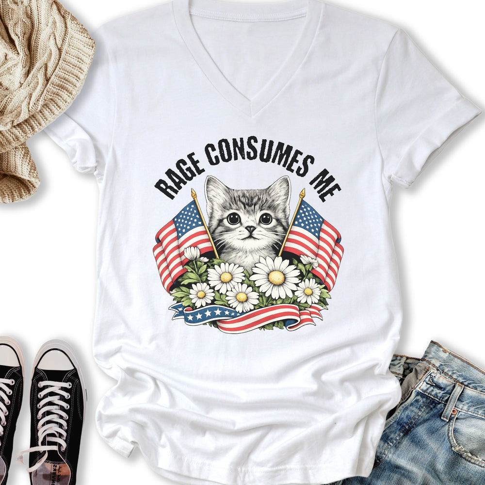 Rage Consumes Me II V-Neck Tee