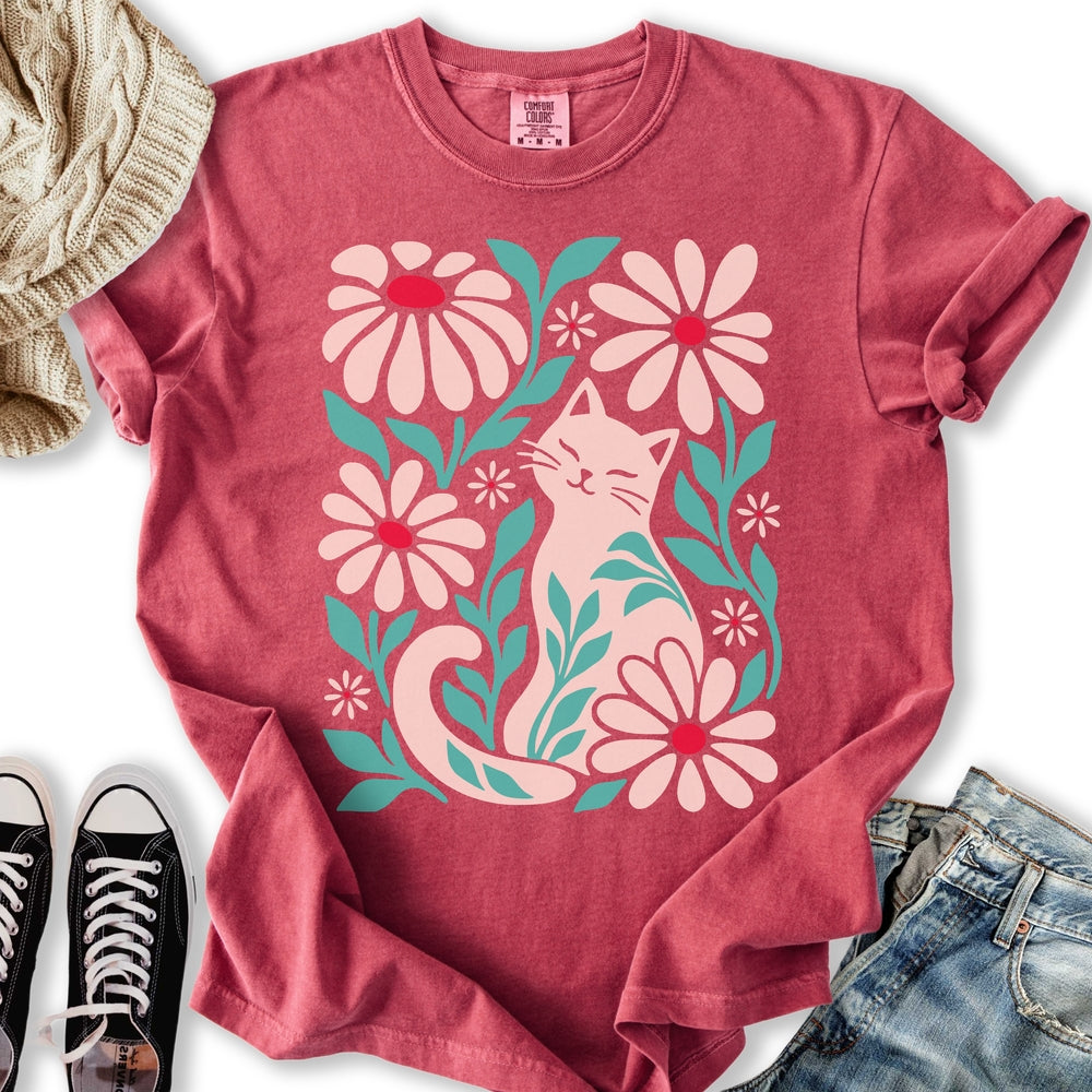 Blooming Cat Lover Relaxed Tee