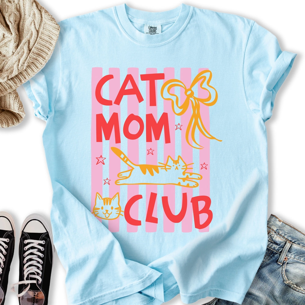 Pink Cat Mom Club T-Shirt