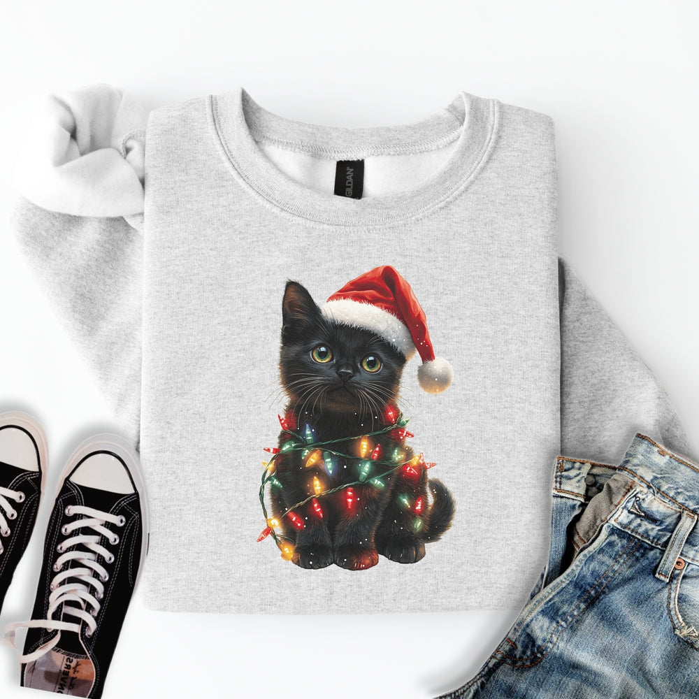 Christmas Cat Lights Sweatshirt