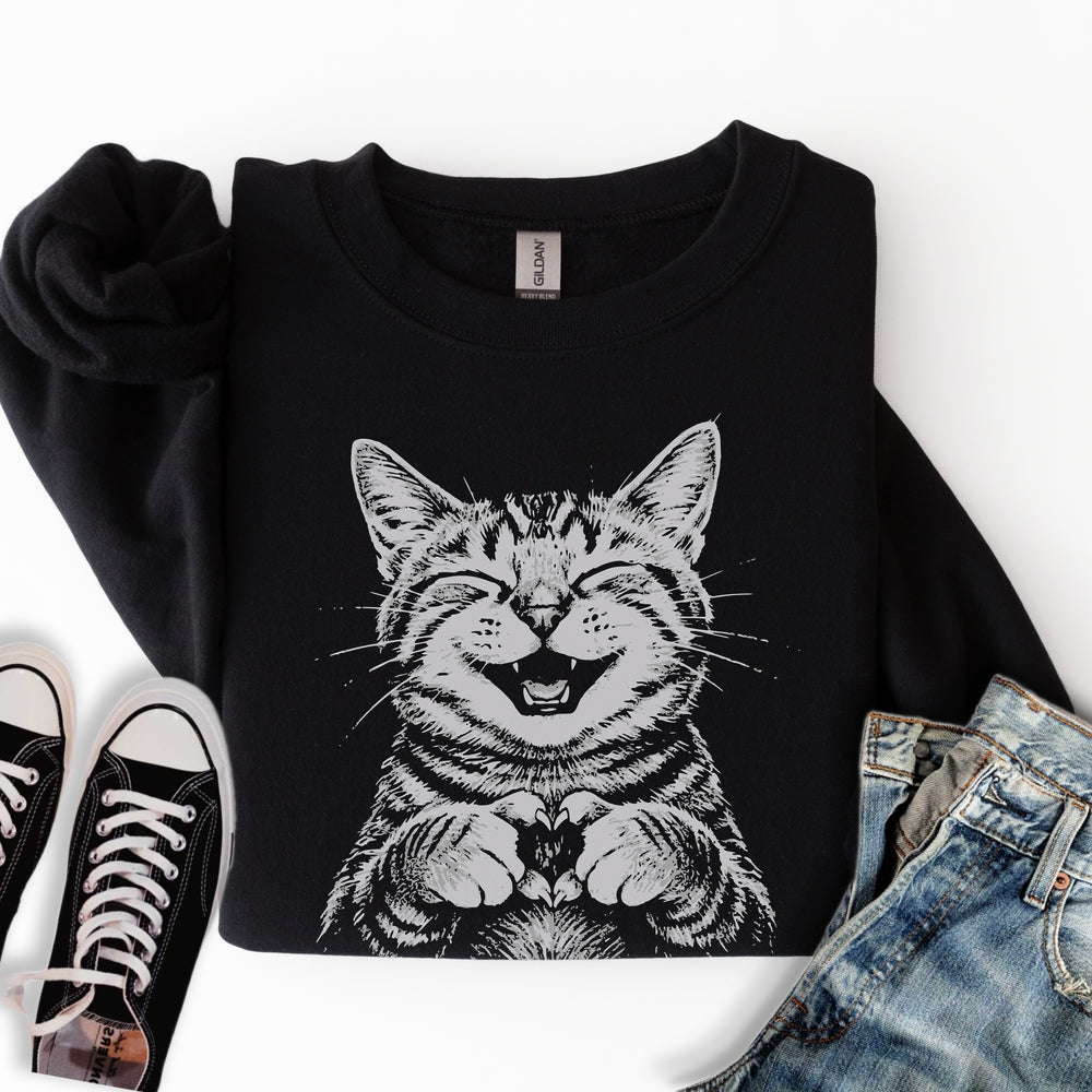 Cat Love Heart Sweatshirt