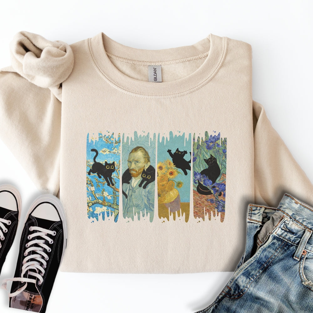 Van Goghs Cat Sweatshirt