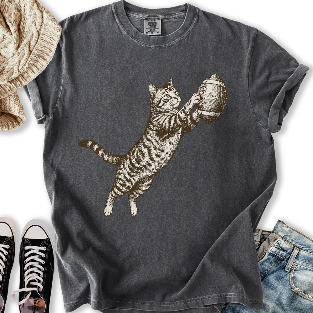 Football Tabby Cat T-Shirt