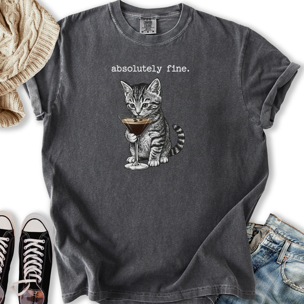 Absolutely Fine Martini Cat T-Shirt