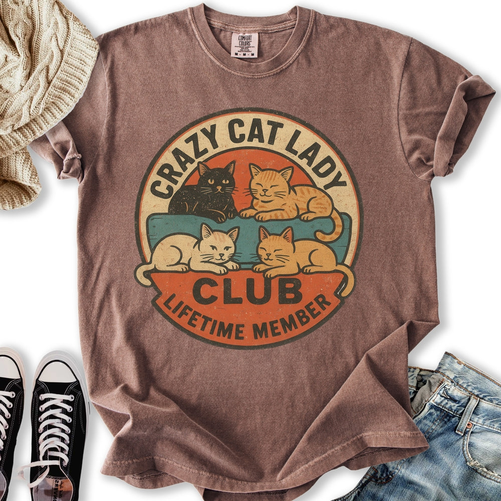 Retro Crazy Cat Lady Club T-Shirt
