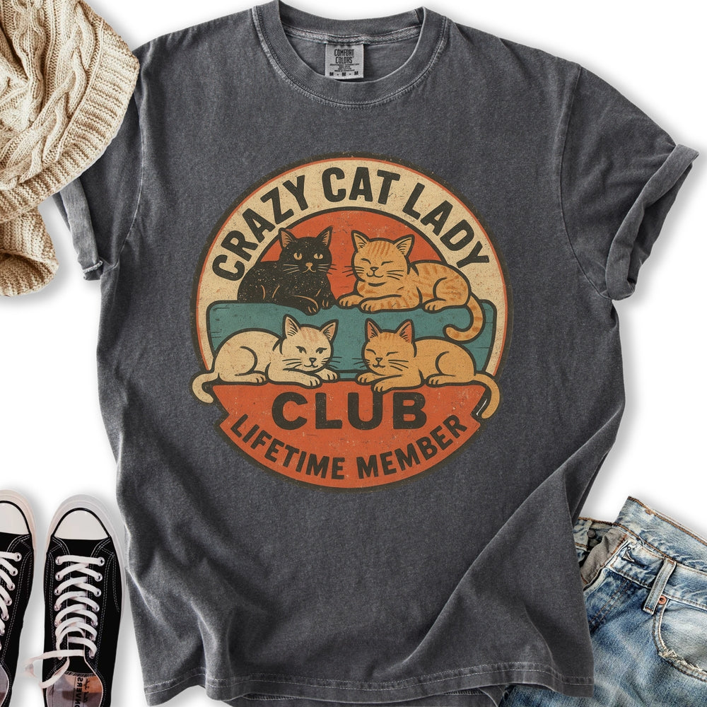 Retro Crazy Cat Lady Club T-Shirt