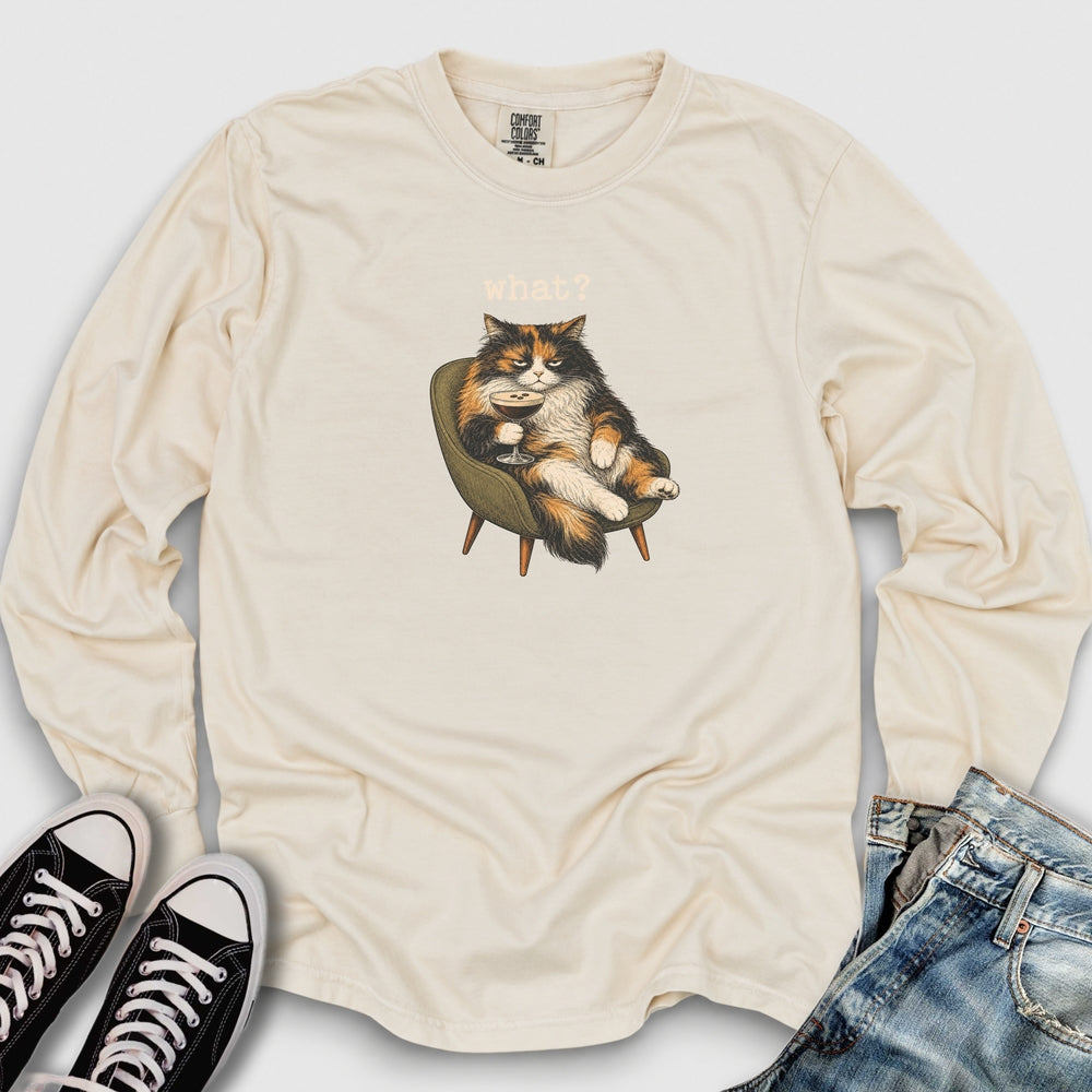 Grumpy Calico Cat Long Sleeve Tee