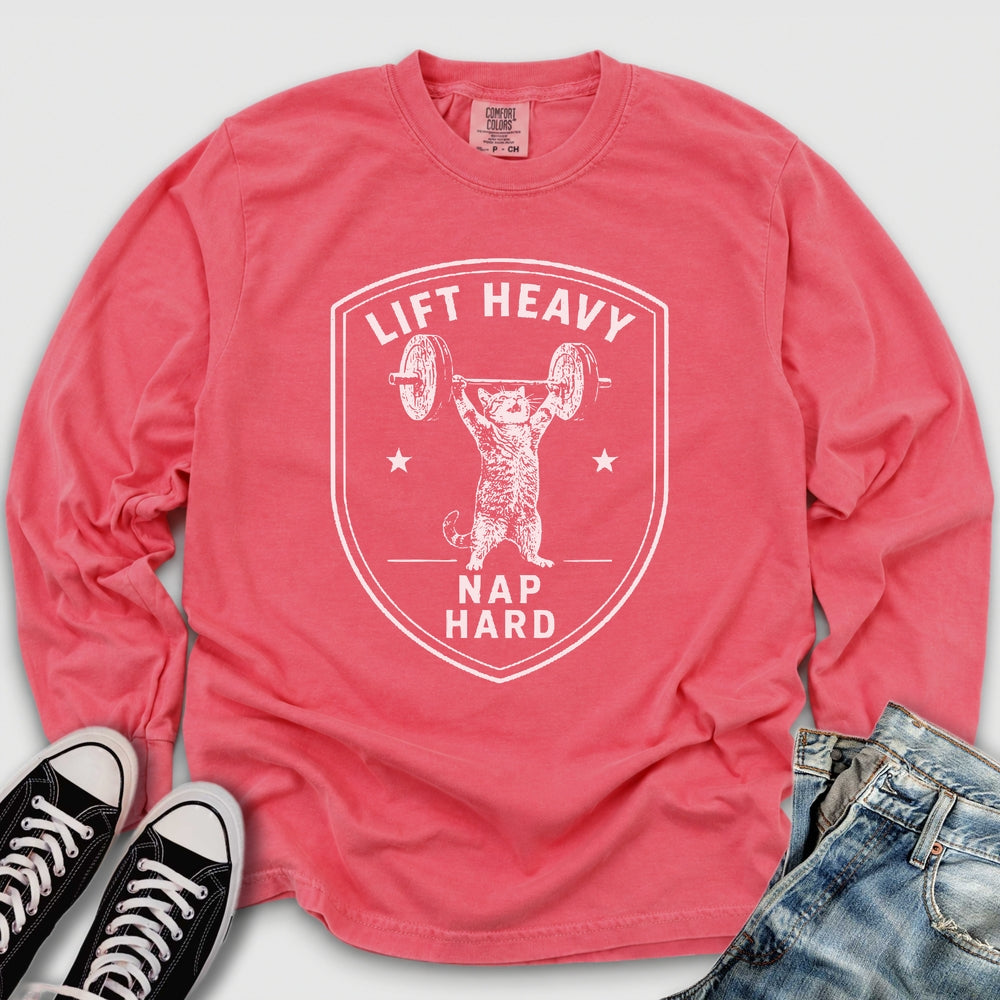 Lift Heavy Nap Hard Long Sleeve Tee