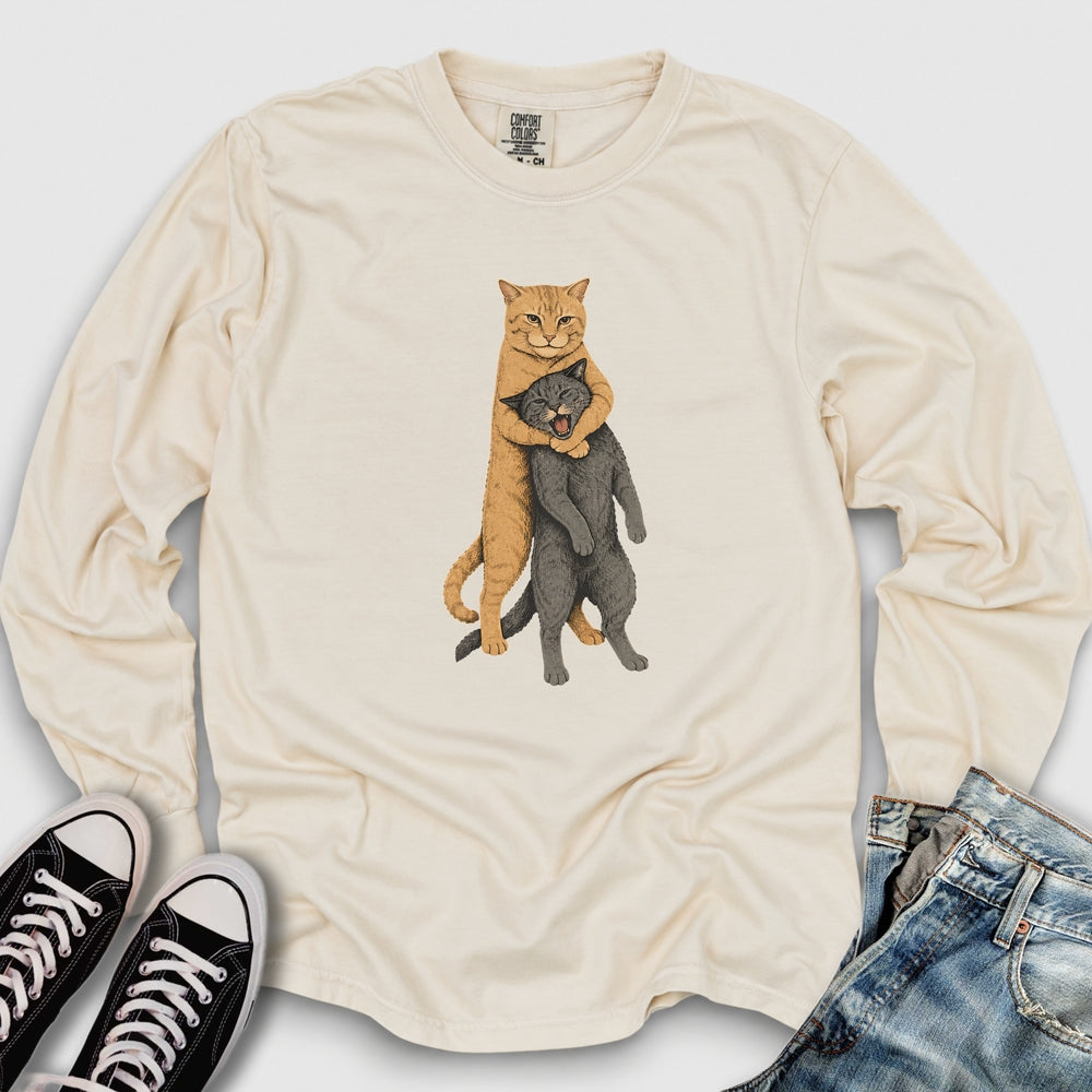 Cat Headlock Long Sleeve Tee