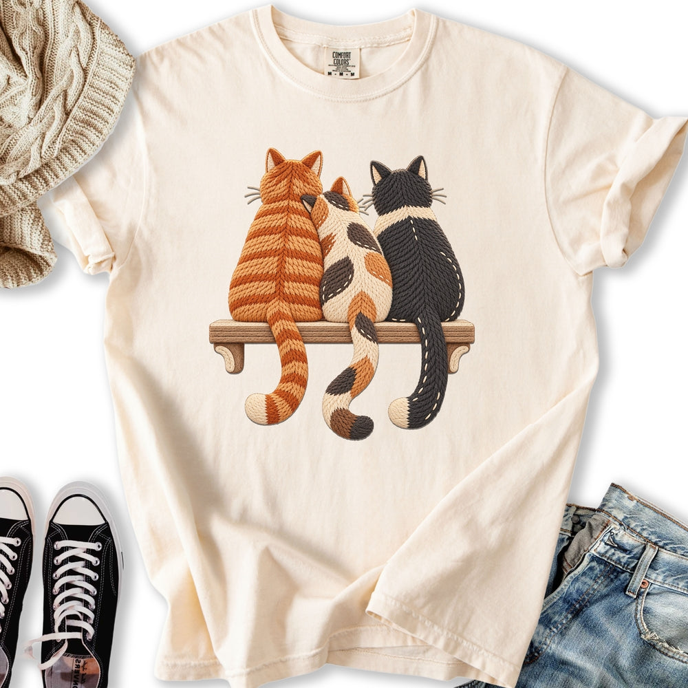 Printed Knit Cats Relaxed Tee