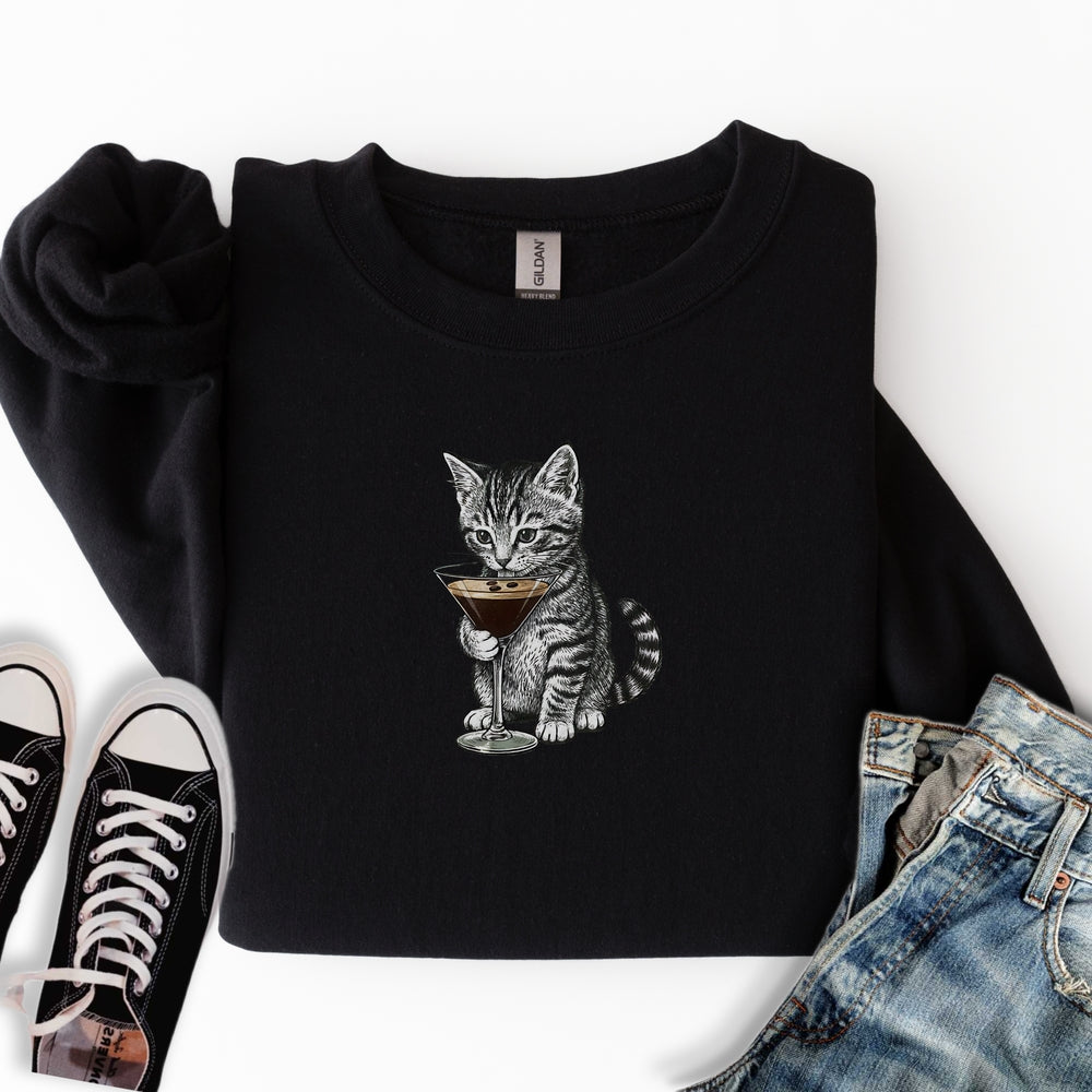 Kitten with Espresso Martini Sweatshirt
